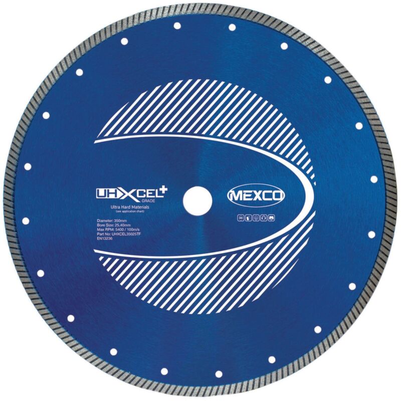 MEXCO UHXCEL+ Ultra Hard Plus Diamond Blade 350 x 25.4mm