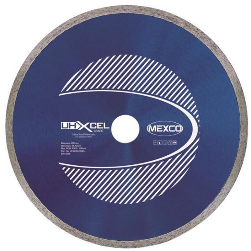 Mexco UHXCEL20025 Uhxcel Ultra Hard Materials Diamond Blade 200 x 25.4mm