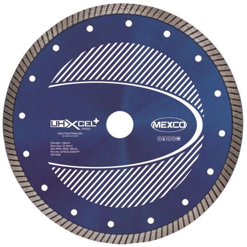 Mexco UHXCEL23022TF Uhxcel+ Ultra Hard Plus Diamond Blade 230 x 22mm MEXUHXL230T