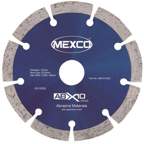 Mexco X10 Grade Diamond Blade 125mm for Abrasive Cutting