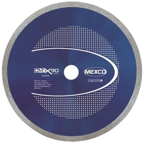 Mexco X90 Grade Ceramic Materials Diamond Blade 200 x 22.23mm