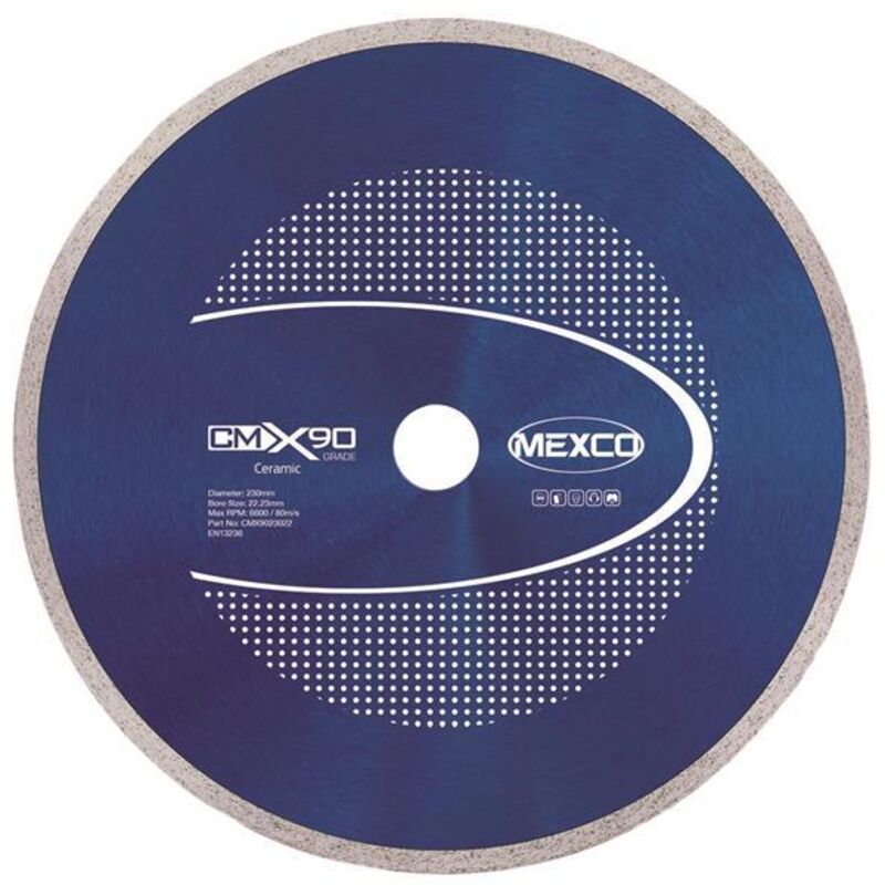 MEXCO CMX9023022 X90 Grade Ceramic Materials Diamond Blade 230x 22mm MEXCMX90230