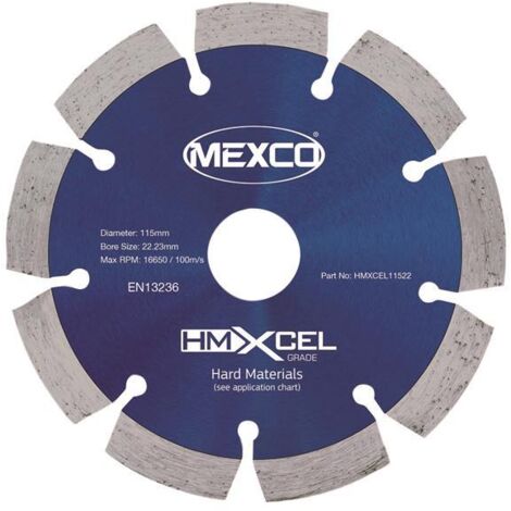 Mexco XCEL Diamond Blade 115mm for Hard Materials Cutting