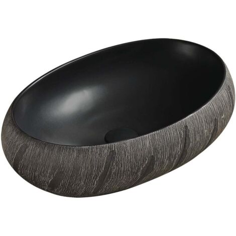 Mexen Abril lavabo da appoggio 58 x 39 cm, nero - 22015866