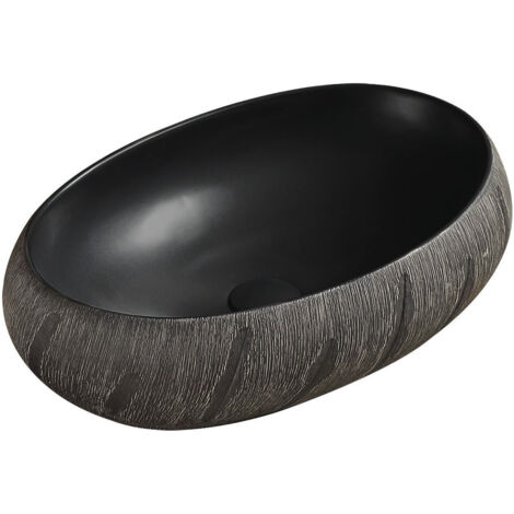 Mexen Abril lavabo sobre encimera 58 x 39 cm, negro - 22015866