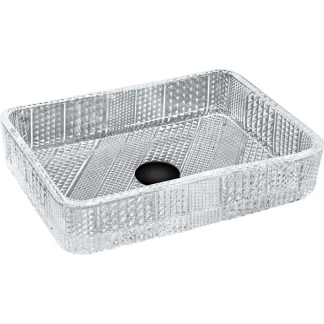Mexen Akra lavandino da appoggio in vetro 46 x 33 cm, trasparente - 24024600