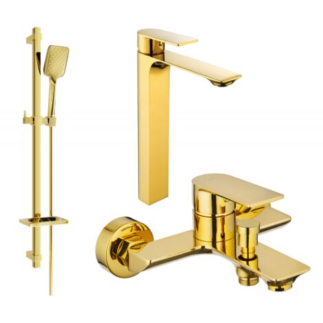 Mexen Alexa DQ62 set da bagno, dorato - 71213DQ62-50