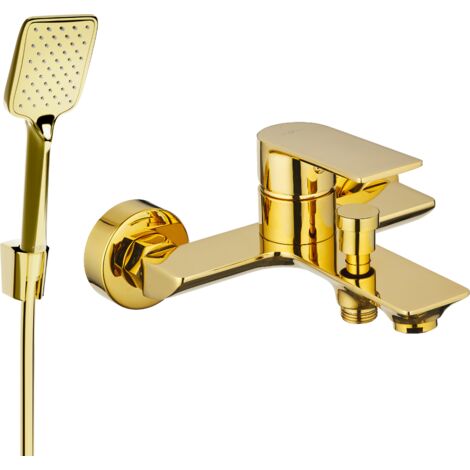 Mexen Alexa R62 rubinetto per vasca con set doccia, oro - 7123R62-50