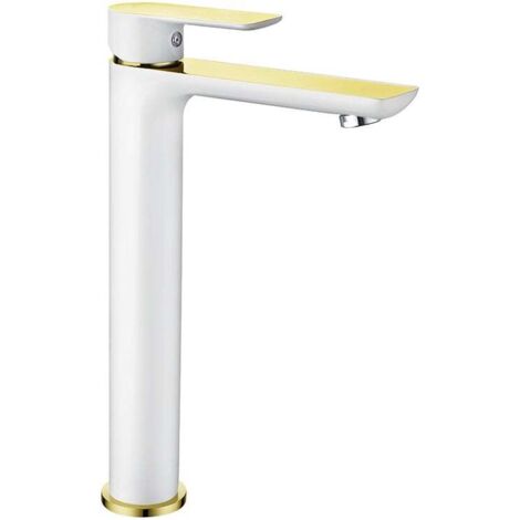 Mexen Alfa batteria lavabo alta, bianco/oro - 745710-25