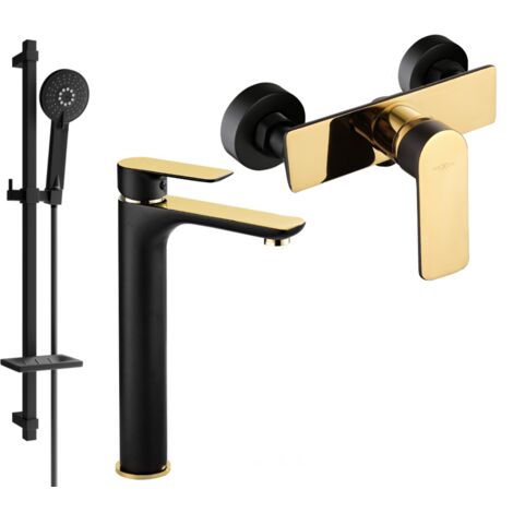 Mexen Alfa DQ40 ensemble de douche, noir/or - 745714DQ40-75