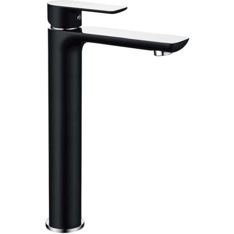 Mexen Alfa hohe Waschtischarmatur, Schwarz/Chrom - 745710-71