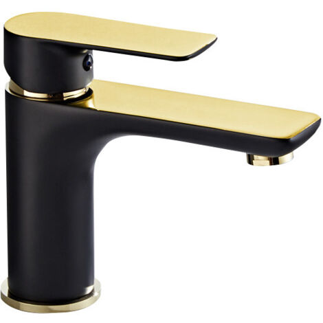 Mexen Alfa robinet de lavabo, Noir/Or - 745700-75