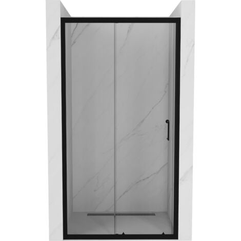 Mexen Apia ausziehbare Duschtür 115 cm, Transparent, Schwarz - 845-115-000-70-00
