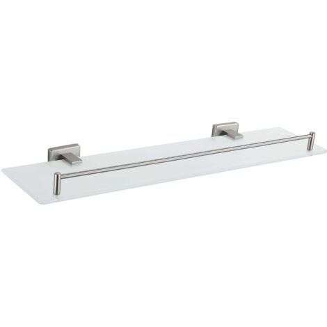 Mexen Arno estante de pared de vidrio, n铆quel cepillado - 7020737-97