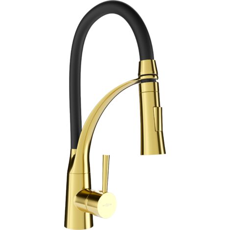 Mexen Aster robinet de cuisine, Or/Noir - 73450-57