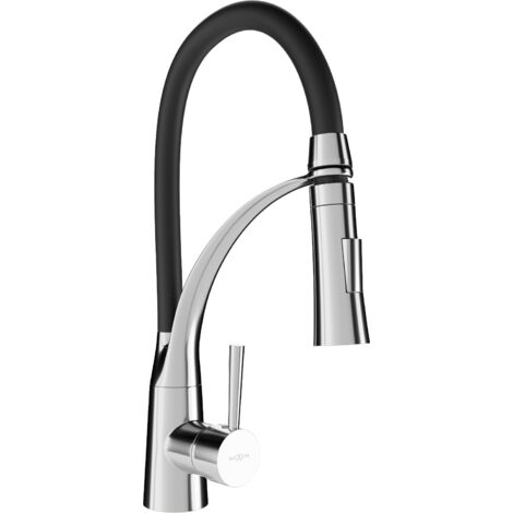 Mexen Aster rubinetto da cucina, cromo/nero - 73450-07