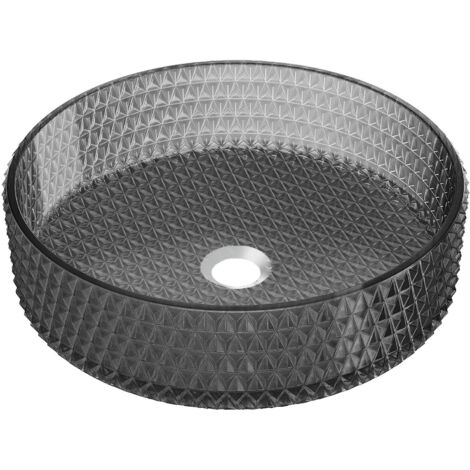 Mexen Aura lavabo da appoggio in vetro 39 x 39 cm, nero - 24013970