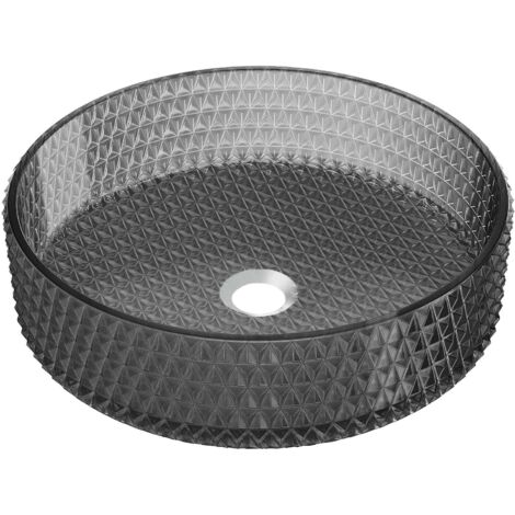 Mexen Aura lavabo de vidrio sobre encimera 39 x 39 cm, negro - 24013970