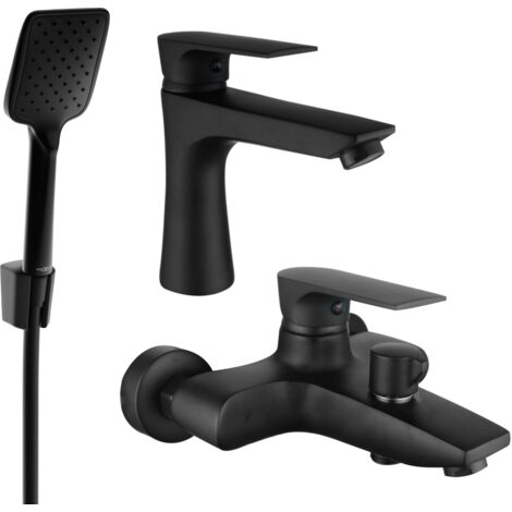 Mexen Axel R62 Badewannenset, Schwarz - 73803R62-70