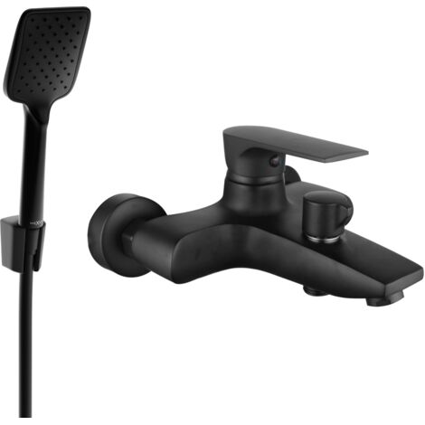 Mexen Axel R62 rubinetto da bagno con set doccia, nero - 7383R62-70
