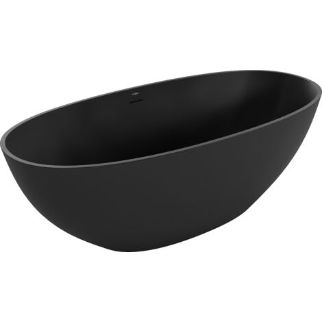 Mexen Bari ba帽era exenta de conglomerado 165 x 75 cm, negro mate - 57221657570