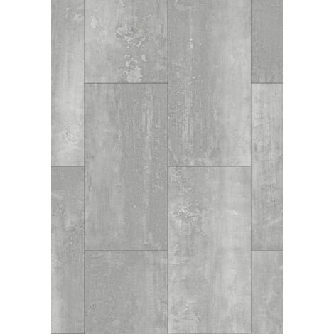 Mexen Barre Grey échantillon de panneaux vinyles 610 x 305 mm SPC 6,5 mm, sous-couche IXPE 1,5 mm, 4 V-Fuga, Pierre - F1149-S