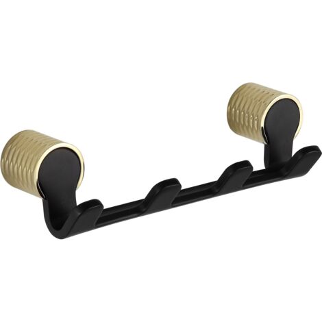 Mexen Base gancio quadruplo da bagno, nero/oro - 70882354-57