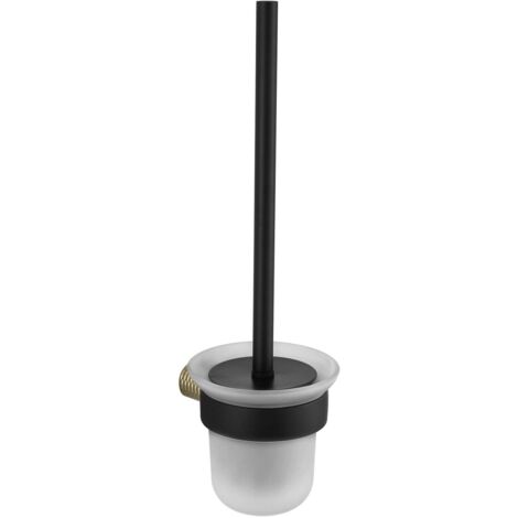 Mexen Base spazzola per WC, nera/oro - 7088250-57