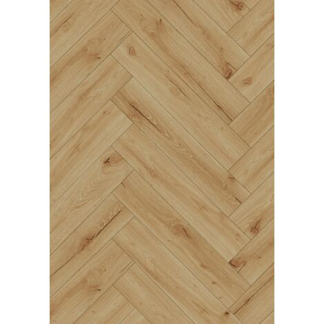 Mexen Beaver Creek panneaux vinyles chevron 635 x 127 mm SPC 6,5 mm sous-couche 1,5 mm, 4 V-chanfrein, Chêne