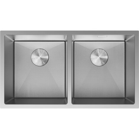 Mexen Binox Edelstahlspüle, 2-Becken, 800 x 450 mm, Inox HC - 6421802000-01HC