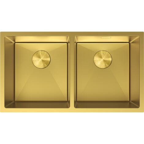 Mexen Binox Spülbecken aus Edelstahl, 2-Kammer, 800 x 450 mm, gold - 6421802000-55