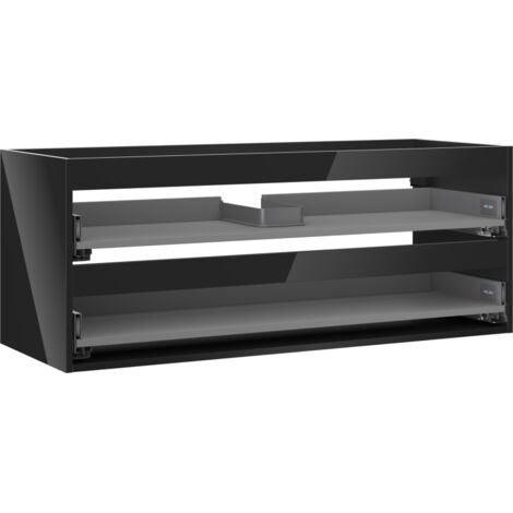 Mexen Box-A caisson de meuble sous-lavabo 120 cm, 2 tiroirs, noir brillant - 91AX0-1200-470-2-70