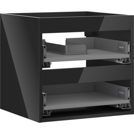 Mexen Box-A corpo dell'armadietto sottolavabo 50 cm, 2 cassetti, nero lucido - 91AX0-0500-470-2-70