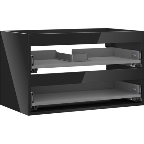 Mexen Box-A cuerpo del mueble bajo lavabo de 80 cm, 2 cajones, negro brillo - 91AX0-0800-470-2-70