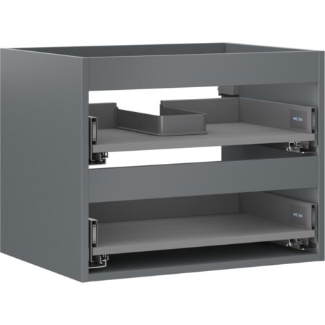 Mexen Box-A gabinete del lavabo de 60 cm, 2 cajones, grafito mate - 91AX0-0600-470-2-66