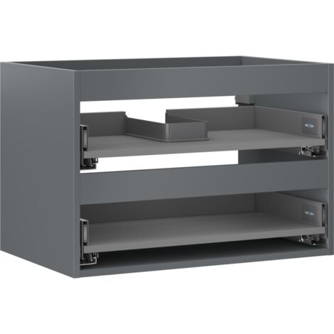 Mexen Box-A Korpus des Waschbeckenunterschranks 70 cm, 2 Schubladen, Mattgraphit - 91AX0-0700-470-2-66