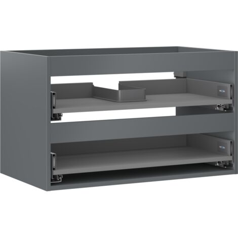 Mexen Box-A Korpus des Waschtischunterschranks 80 cm, 2 Schubladen, Graphit Matt - 91AX0-0800-470-2-66