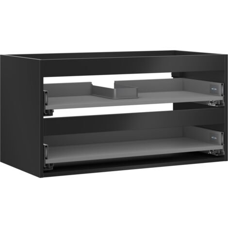 Mexen Box-A Korpus des Waschtischunterschranks 90 cm, 2 Schubladen, Schwarz Matt - 91AX0-0900-470-2-71
