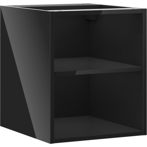 Mexen Box-A mobiletto aperto con ripiano 40 cm, nero lucido - 91AX2-0400-470-0-70