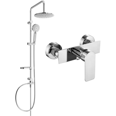 Mexen Carl conjunto de ducha expuesto con rociador de lluvia y grifo de ducha Alexa, cromo - 71240240-00