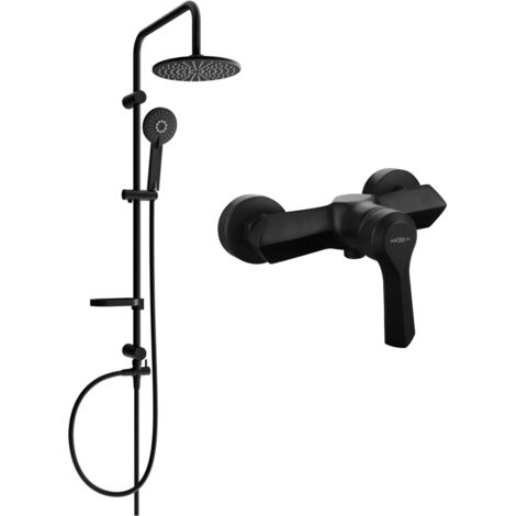 Mexen Carl conjunto de ducha exterior con rociador y grifo de ducha Sabre, negro - 72140240-70