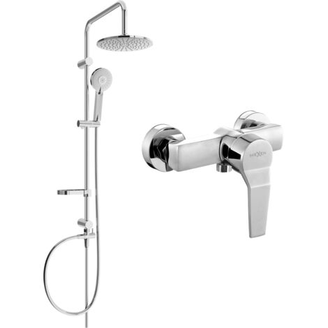 Mexen Carl ensemble de douche apparent avec tête de pluie et robinet de douche Caro, chrome - 746640240-00