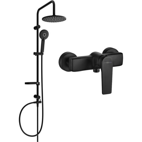 Mexen Carl set doccia esterno con soffione e rubinetto doccia Lynx, nero - 745940240-70