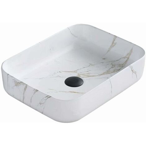Mexen Carla lavabo de comptoir 50 x 39 cm, Pierre blanche - 21555091