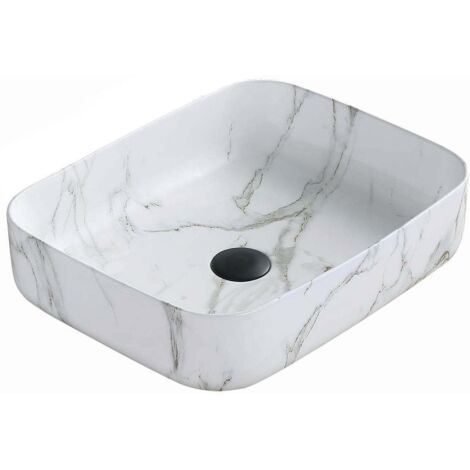 Mexen Carla lavabo de comptoir 50 x 39 cm, Pierre blanche - 21555092