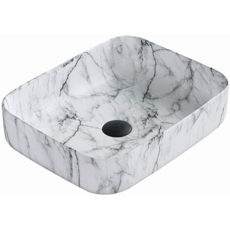 Mexen Carla lavabo sobre encimera 50 x 39 cm, piedra blanca - 21555093