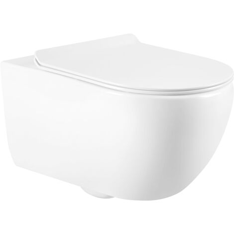 Mexen Carmen cuvette wc Rimless avec abattant à fermeture lente slim, duroplast, blanc brillant - 3088L4000