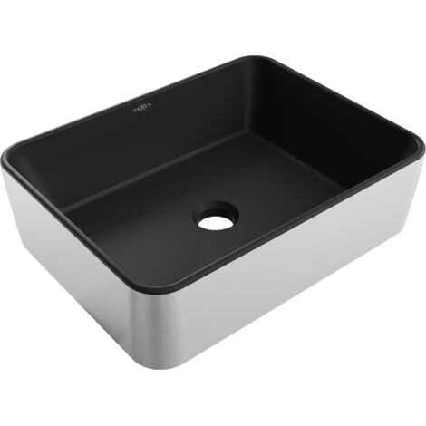 Mexen Catia Aufsatzwaschbecken 48 x 37 cm, schwarz matt/Silber - 21314874