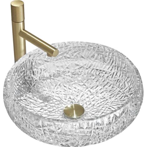 Mexen Celia lavabo da appoggio in vetro 44 x 44 cm, trasparente - 24034400