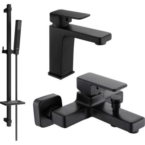 Mexen Cetus DQ77 set de ba帽era, negro - 744303DQ77-70